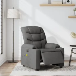 vidaXL Massagestoel elektrisch verstelbaar stof donkergrijs