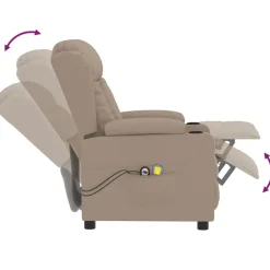 vidaXL Massagestoel elektrisch kunstleer cappuccinokleurig
