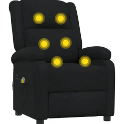 vidaXL Massagestoel elektrisch stof zwart