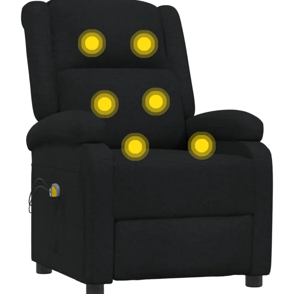 vidaXL Massagestoel elektrisch stof zwart