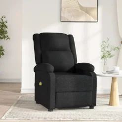 vidaXL Massagestoel elektrisch stof zwart