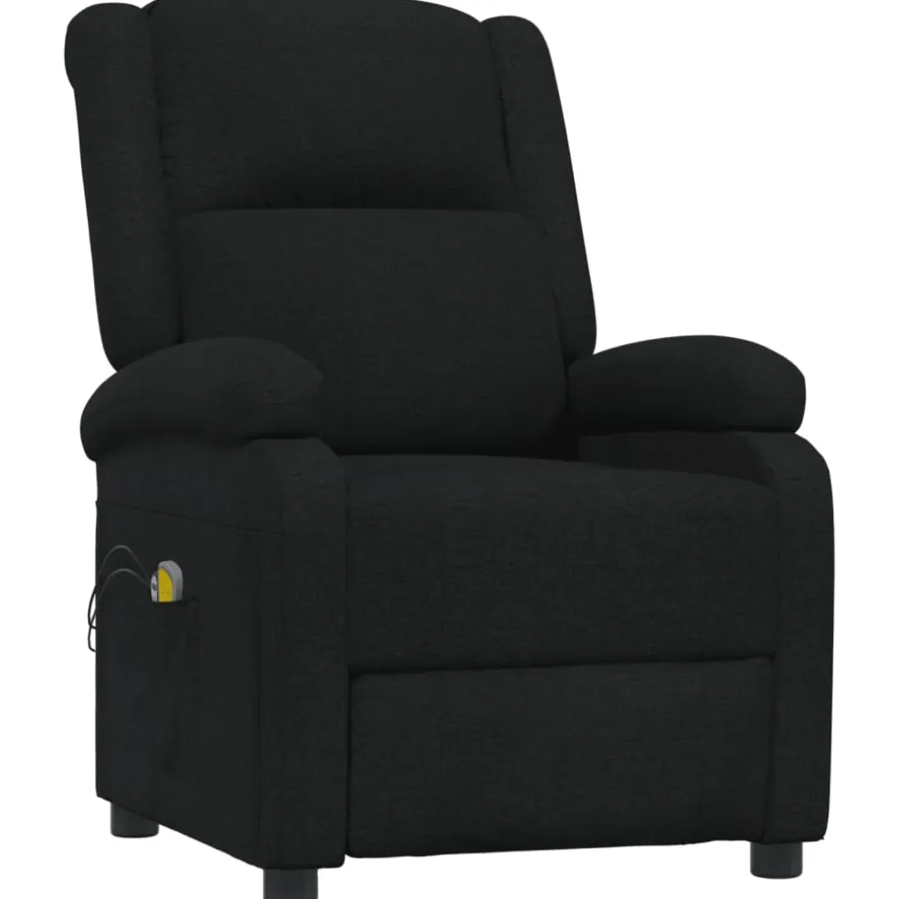 vidaXL Massagestoel elektrisch stof zwart