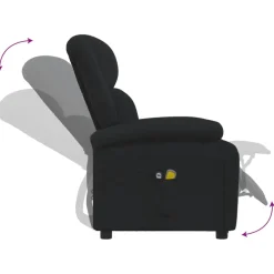 vidaXL Massagestoel elektrisch stof zwart