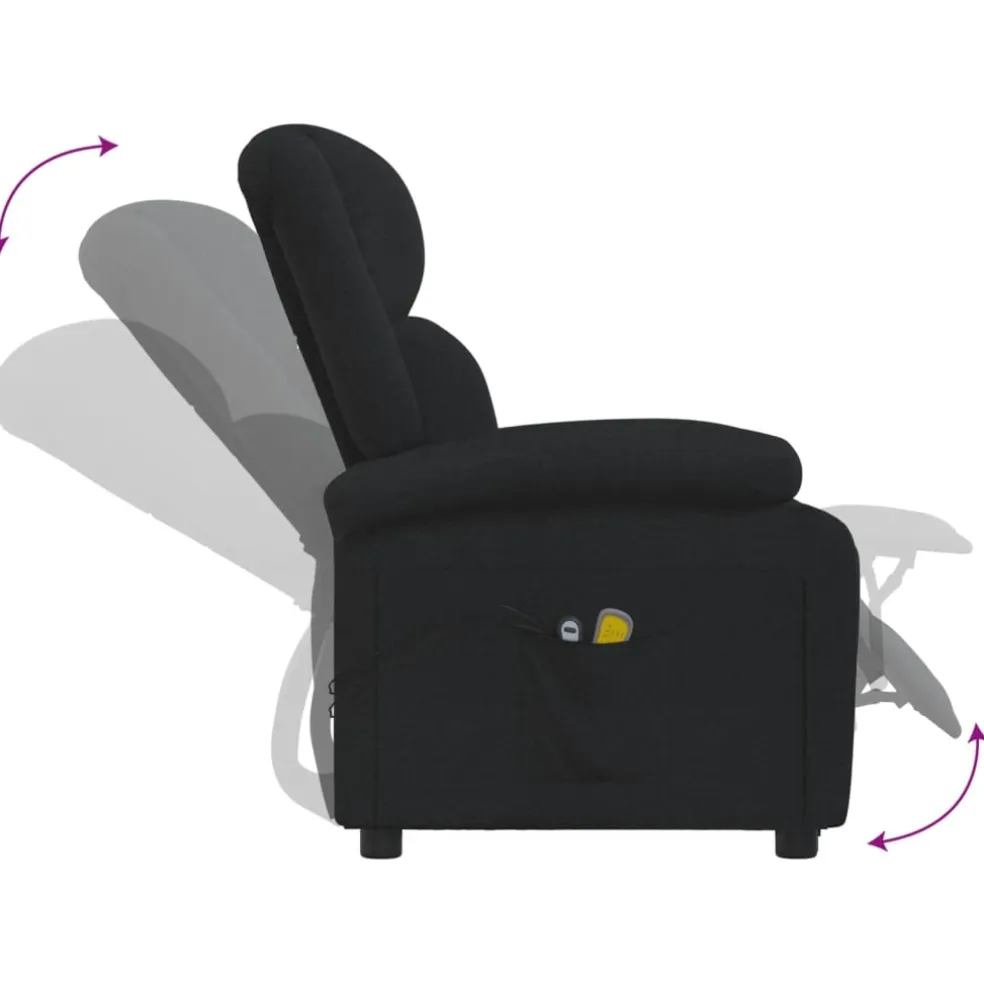 vidaXL Massagestoel elektrisch stof zwart