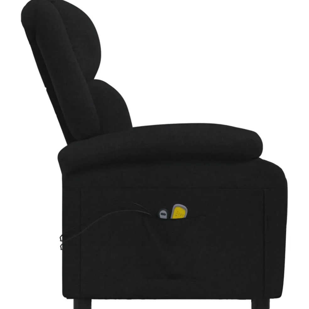 vidaXL Massagestoel elektrisch stof zwart