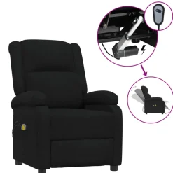 vidaXL Massagestoel elektrisch stof zwart