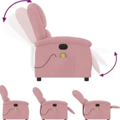 vidaXL Massagestoel elektrisch verstelbaar fluweel roze