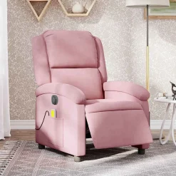 vidaXL Massagestoel elektrisch verstelbaar fluweel roze