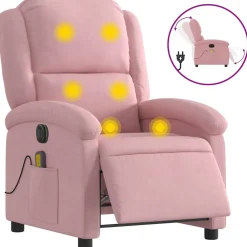 vidaXL Massagestoel elektrisch verstelbaar fluweel roze