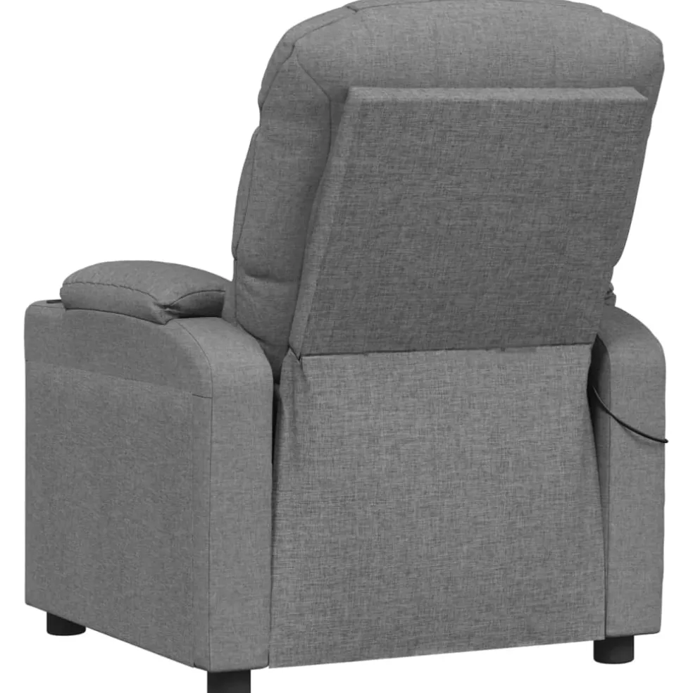vidaXL Massagestoel elektrisch stof lichtgrijs