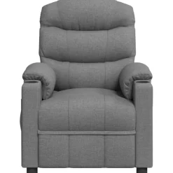 vidaXL Massagestoel elektrisch stof lichtgrijs