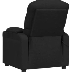 vidaXL Massagestoel elektrisch stof zwart