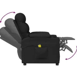 vidaXL Massagestoel elektrisch stof zwart