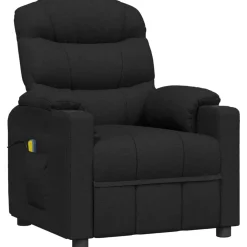vidaXL Massagestoel elektrisch stof zwart