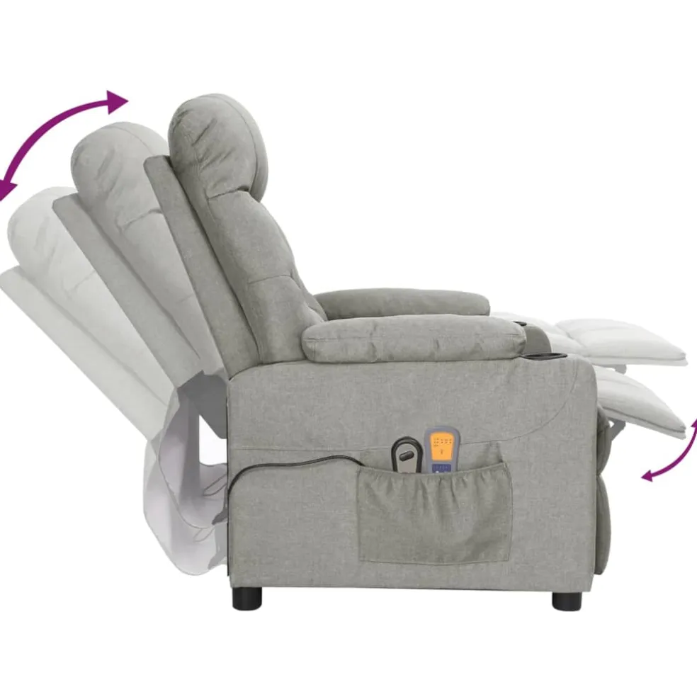 vidaXL Massagestoel elektrisch verstelbaar fluweel bruin
