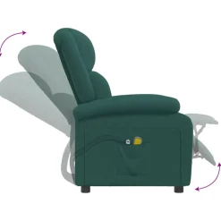 vidaXL Massagestoel elektrisch verstelbaar stof donkergroen