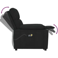 vidaXL Massagestoel elektrisch stof donkergrijs