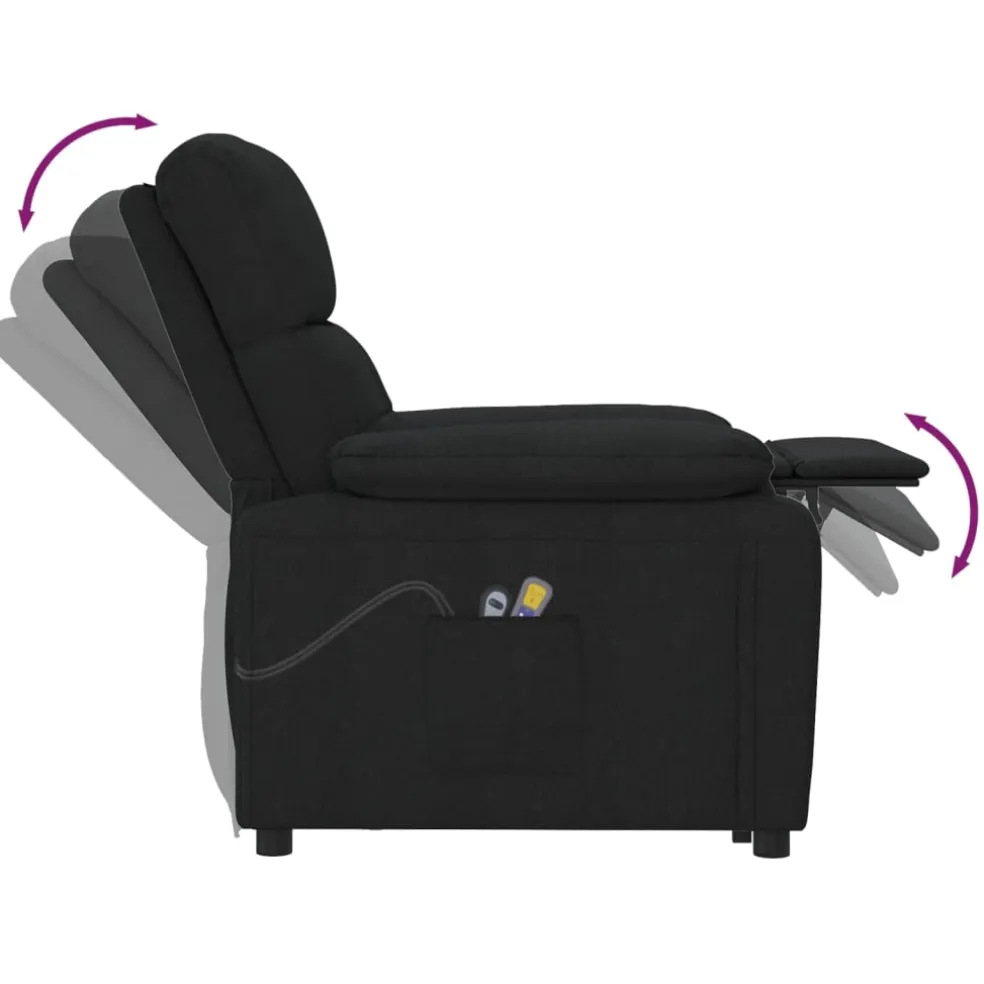vidaXL Massagestoel elektrisch stof donkergrijs