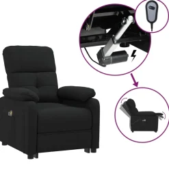 vidaXL Massagestoel elektrisch stof donkergrijs