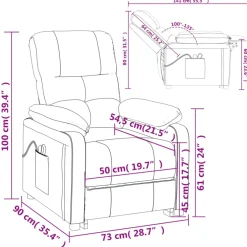 vidaXL Massagestoel elektrisch stof donkergrijs
