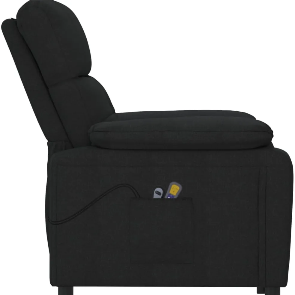 vidaXL Massagestoel elektrisch stof donkergrijs