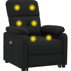 vidaXL Massagestoel elektrisch stof donkergrijs
