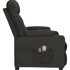 vidaXL Massagestoel elektrisch stof zwart