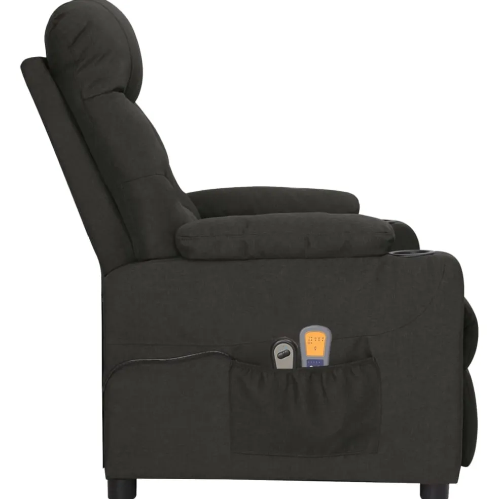 vidaXL Massagestoel elektrisch stof zwart