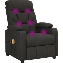 vidaXL Massagestoel elektrisch stof zwart