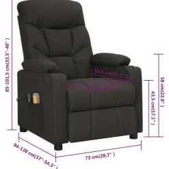 vidaXL Massagestoel elektrisch stof zwart