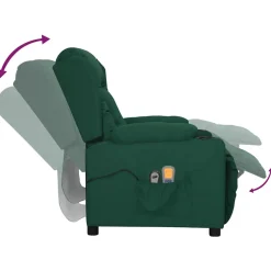 vidaXL Massagestoel elektrisch verstelbaar stof donkergroen