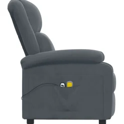 vidaXL Massagestoel elektrisch stof taupe