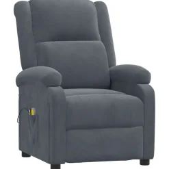 vidaXL Massagestoel elektrisch stof taupe