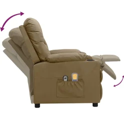 vidaXL Massagestoel elektrisch kunstleer cappuccinokleurig