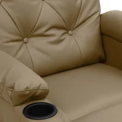 vidaXL Massagestoel elektrisch kunstleer cappuccinokleurig