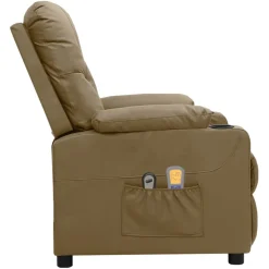 vidaXL Massagestoel elektrisch kunstleer cappuccinokleurig