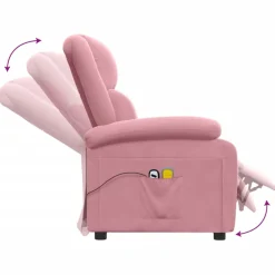 vidaXL Massagestoel elektrisch fluweel roze