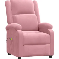 vidaXL Massagestoel elektrisch fluweel roze