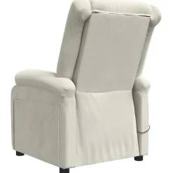 vidaXL Massagestoel elektrisch fluweel crèmekleurig