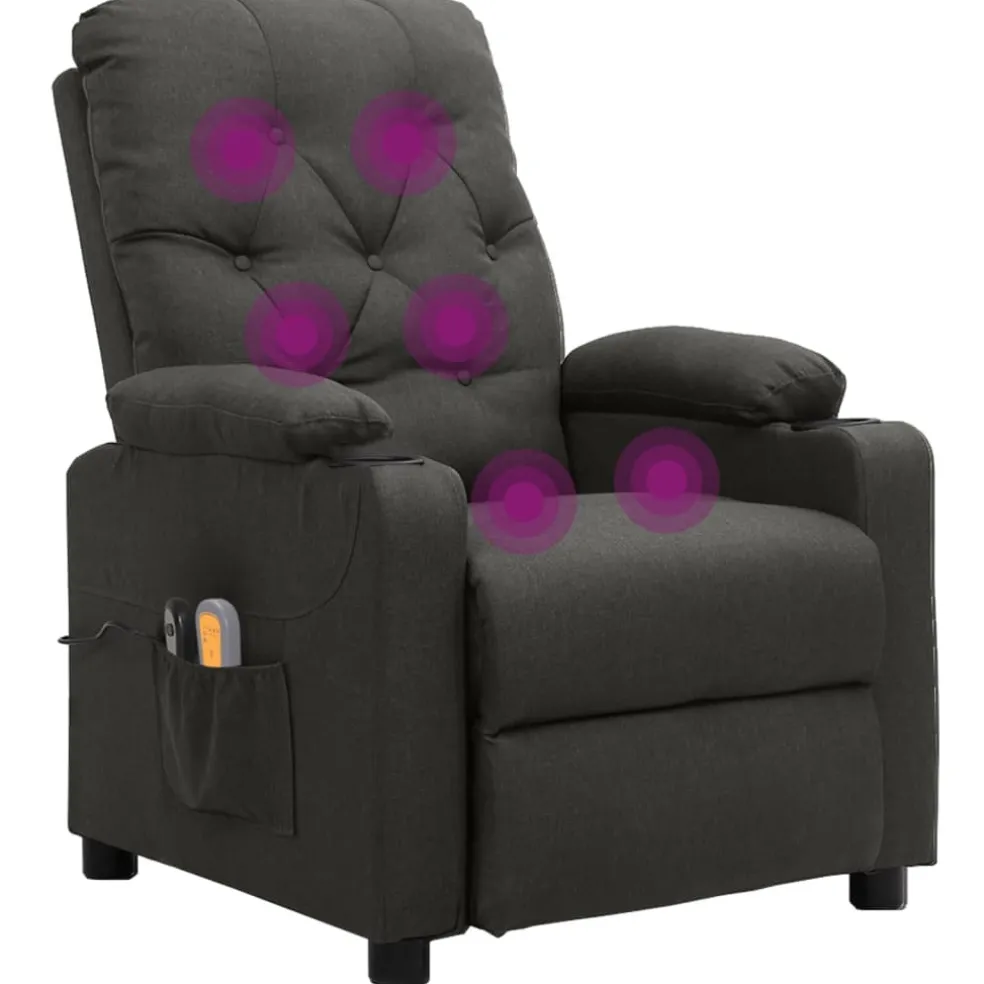 vidaXL Massagestoel elektrisch fluweel crèmekleurig