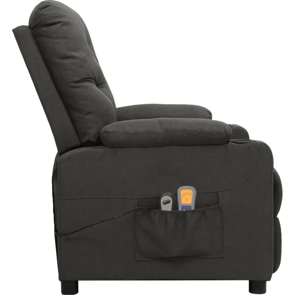 vidaXL Massagestoel elektrisch fluweel crèmekleurig