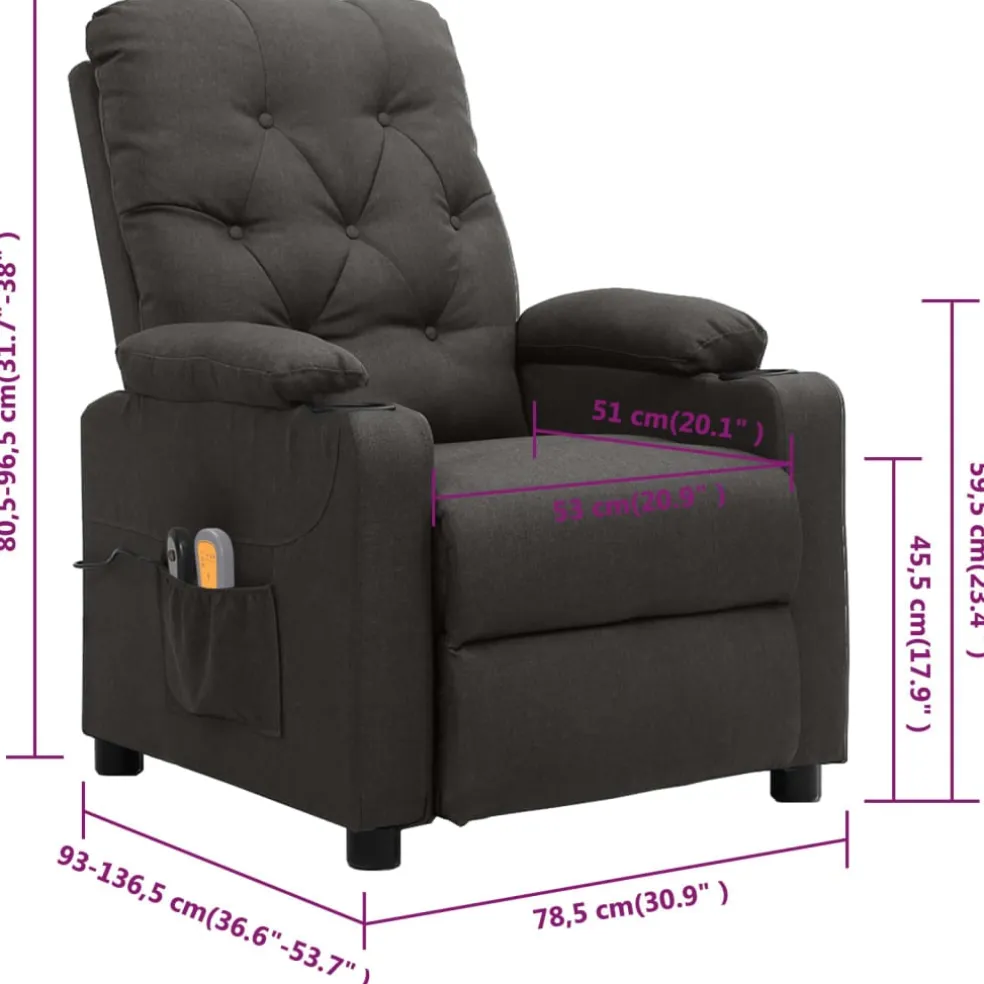 vidaXL Massagestoel elektrisch fluweel crèmekleurig