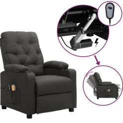 vidaXL Massagestoel elektrisch fluweel crèmekleurig