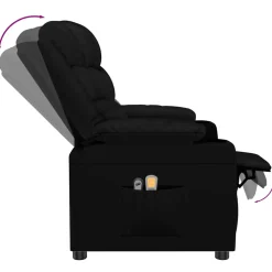 vidaXL Massagestoel elektrisch kunstleer zwart