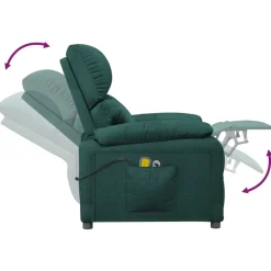 vidaXL Massagestoel elektrisch verstelbaar stof donkerbruin