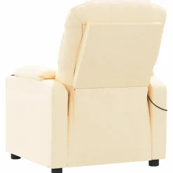 vidaXL Massagestoel elektrisch stof crèmekleurig