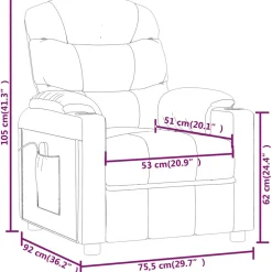 vidaXL Massagestoel elektrisch stof crèmekleurig