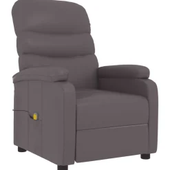 vidaXL Massagestoel kunstleer grijs