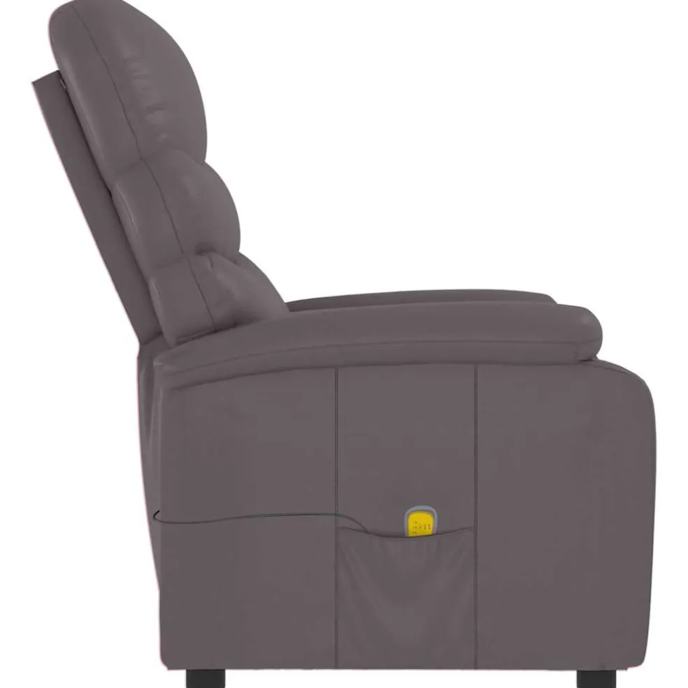 vidaXL Massagestoel kunstleer grijs
