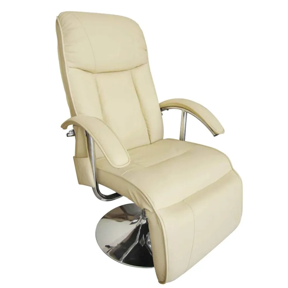 vidaXL Massagestoel kunstleer crèmewit